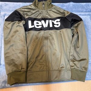Levi's Olive & Black Zip-Front Bomber Jacket with White Logo